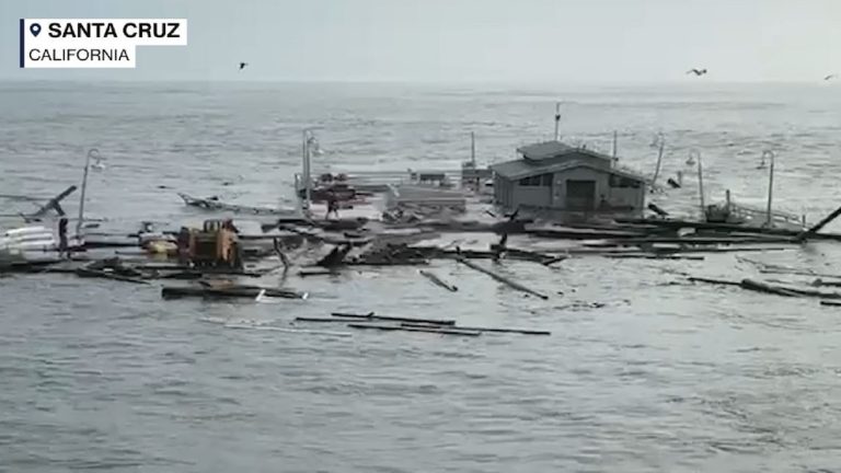WATCH:  Santa Cruz wharf partially collapses amid high surf warning along California coast
