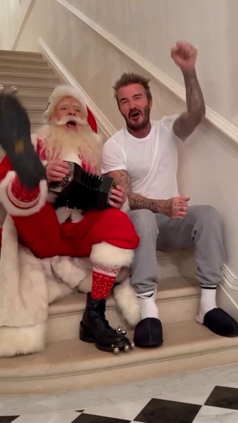 WATCH:  David Beckham and Santa singing 'Jingle Bells' are goals