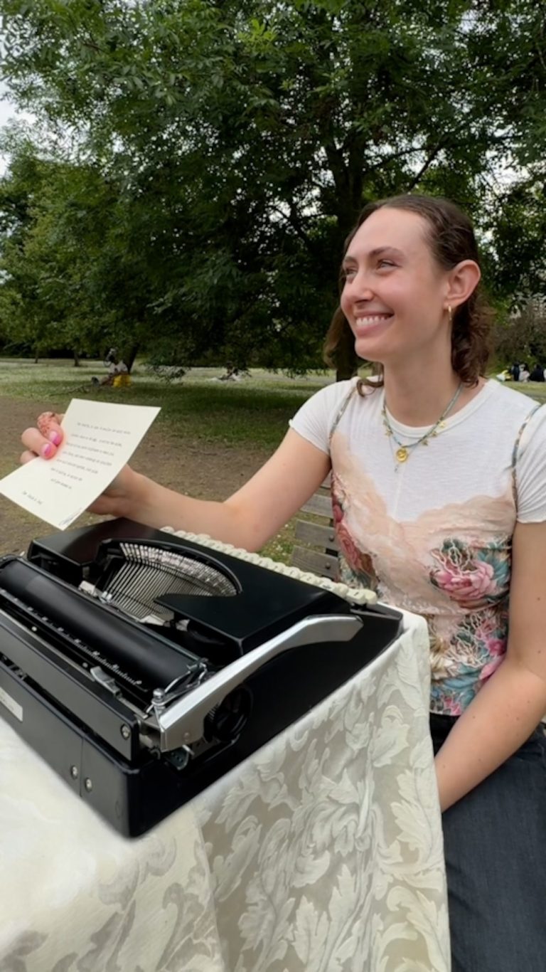 WATCH:  Typewriter poet's impromptu poetry helps strangers heal