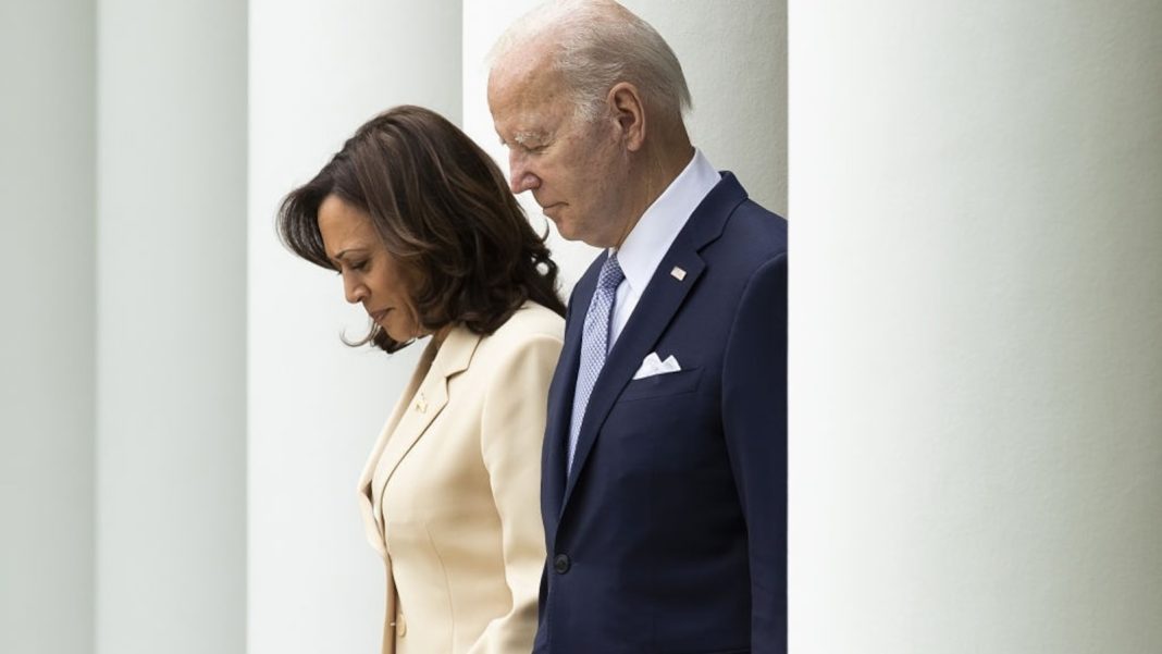 Biden and Harris urge Democrats to ‘keep the faith’ at DNC holiday reception