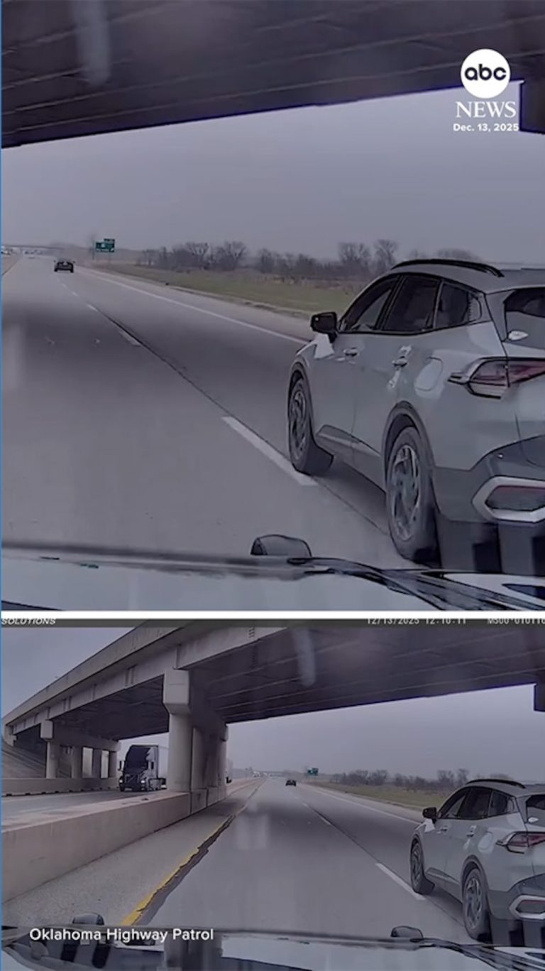 Video Oklahoma police struggle to stop driver who dozed off behind the wheel
