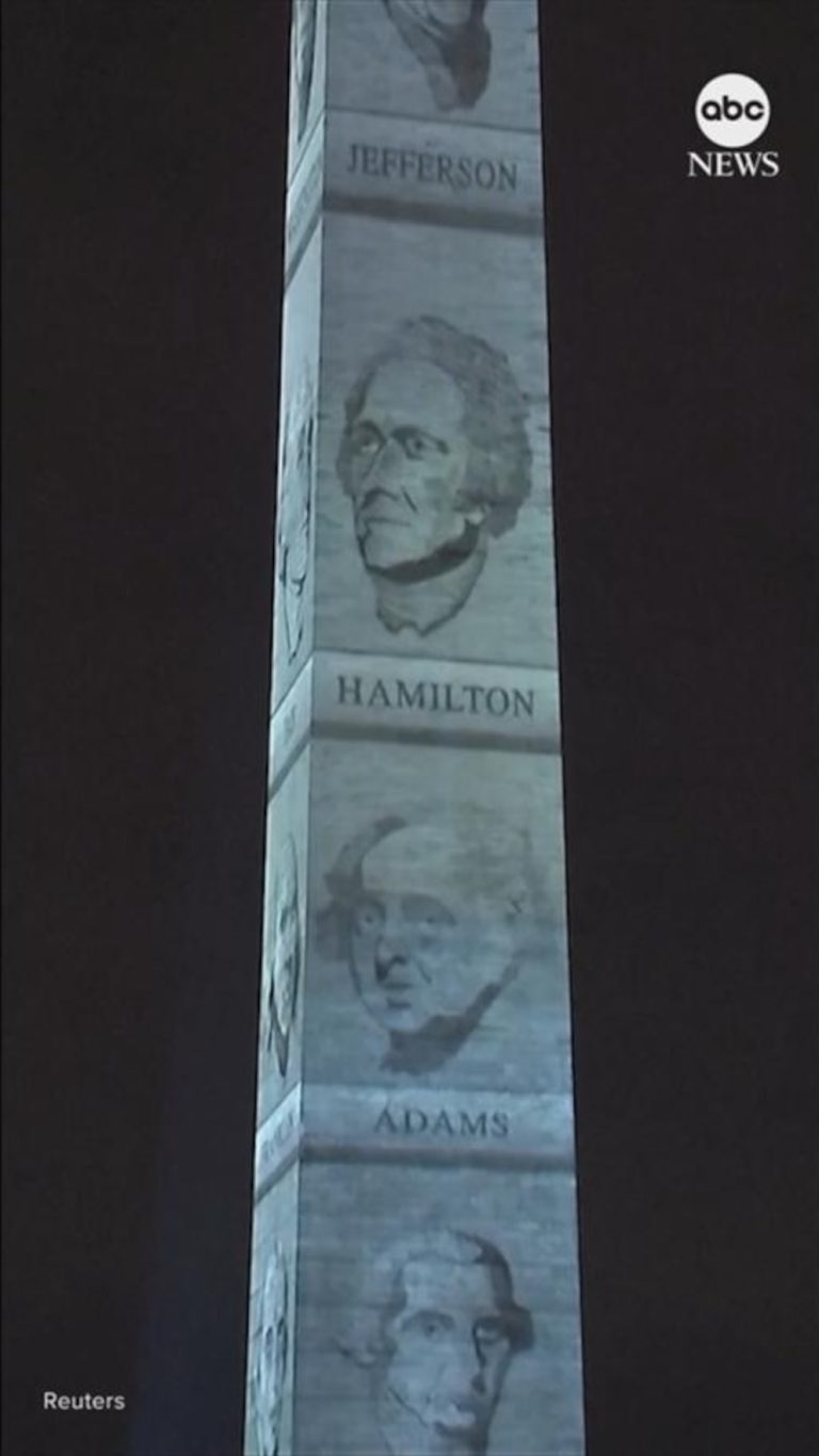 Video Washington Monument light show kicks off America’s 250th celebrations