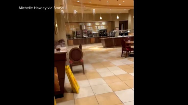 WATCH:  Hotel roof collapses to lobby outside of Oklahoma City