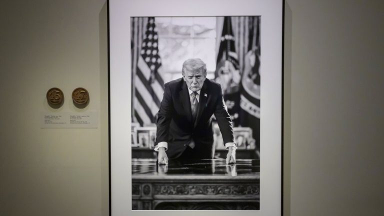 National Portrait Gallery removes impeachment references next to Trump photo : NPR