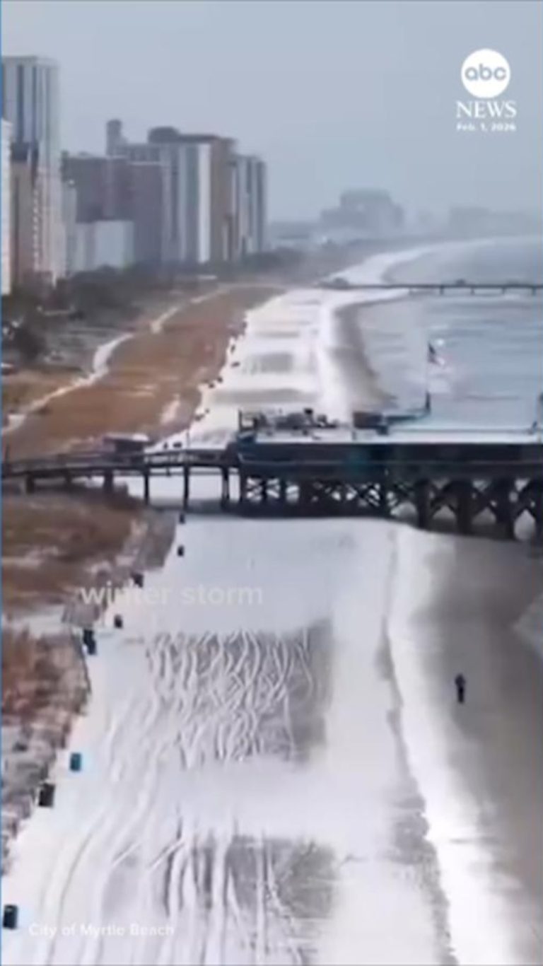WATCH:  Drone footage shows Myrtle Beach after winter storm