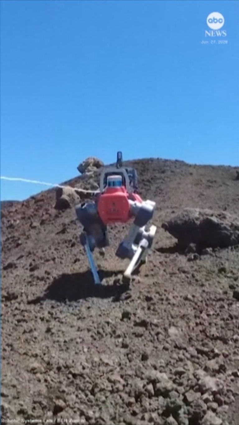 WATCH:  Robot dog deployed on slopes of Mount Etna