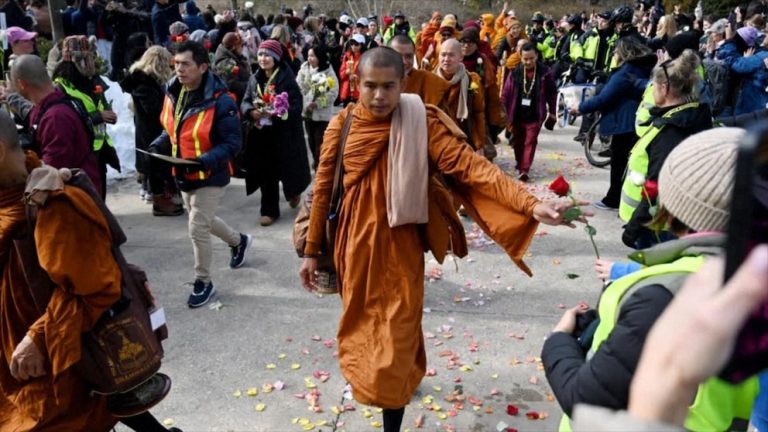 Video Monks on a mission walk 2,300 miles from Texas to DC